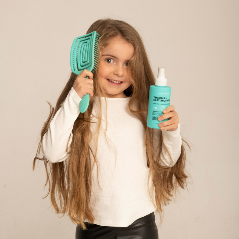 protector térmico y desenredante especial para los cabellos de los más pequeños